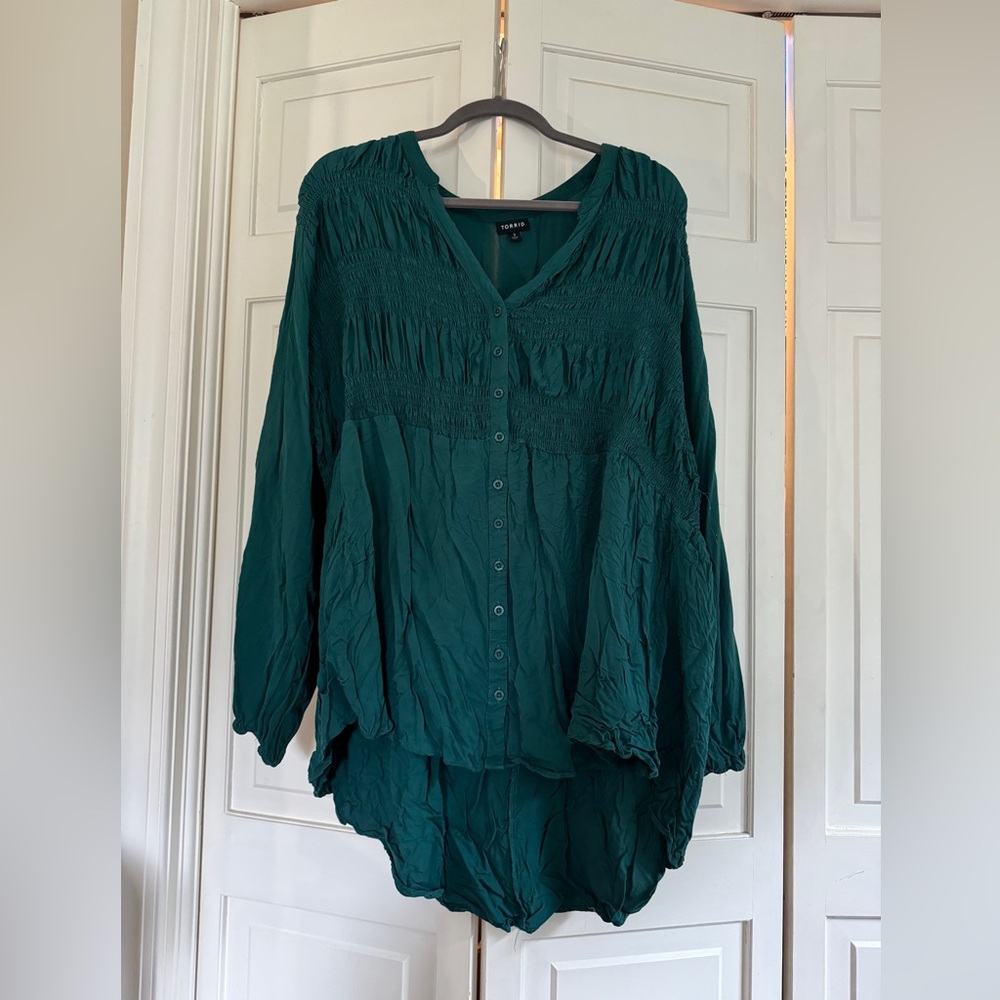 Torrid blue green long sleeve